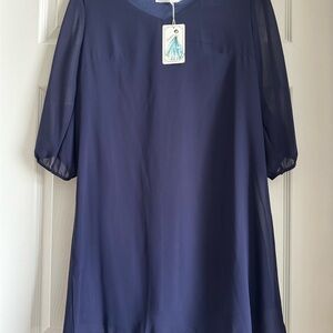 Elegant Navy Blue Women's Top